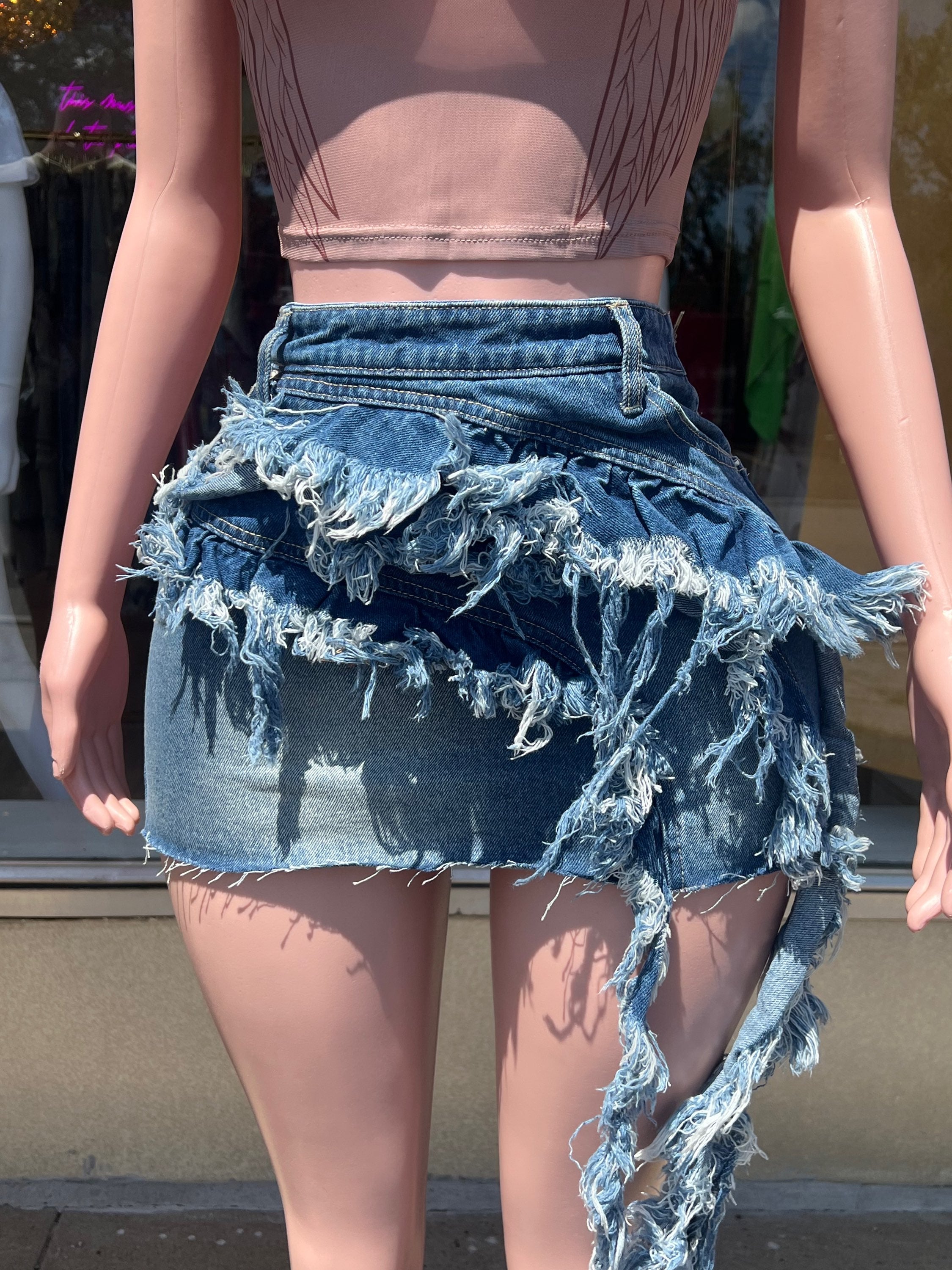 Envy Denim Ruffled Skirt image 0
