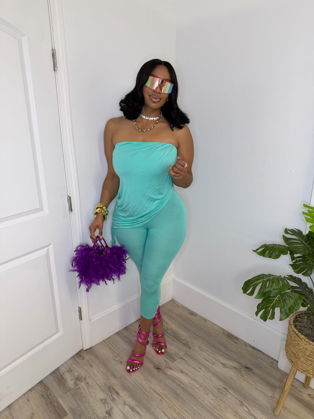 Allure Romper (Aqua) image 0